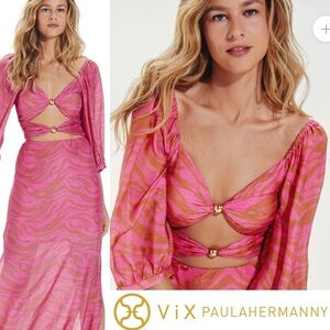 ViX Paula Hermanny Pink Maxi Dress